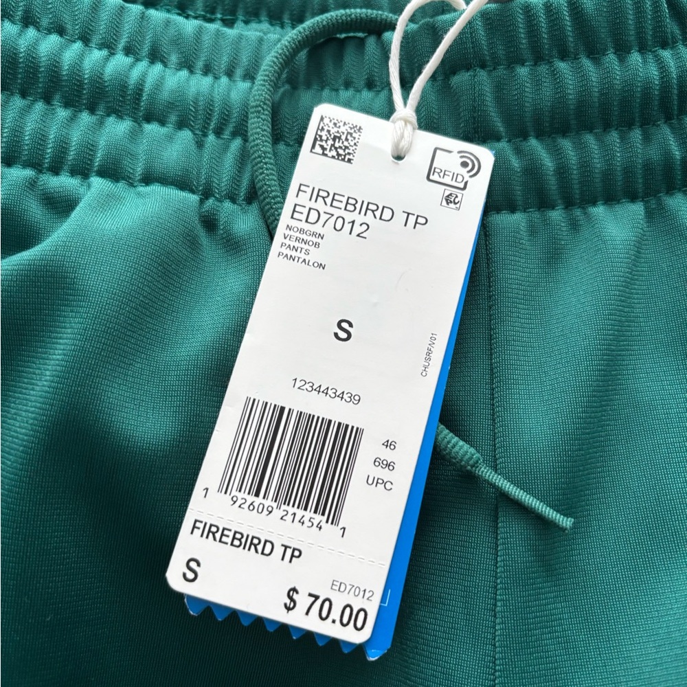 Adidas Teal Track Jacket with White Stripes - Picture 4 of 4
